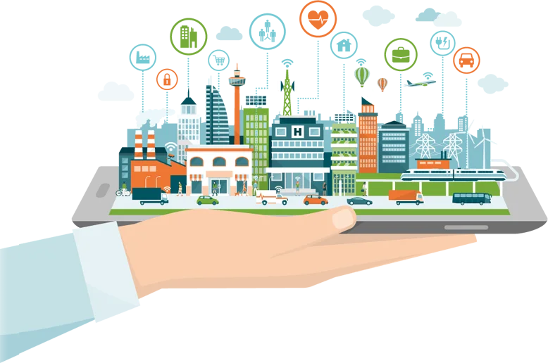 IoT smart city hand